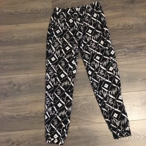 Harem style pants with a patterned print